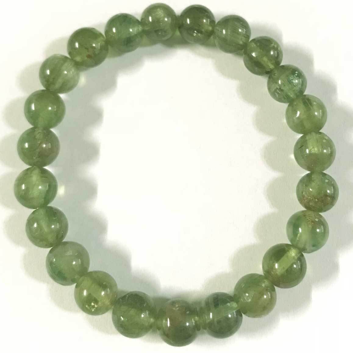  натуральный камень зеленый апатит AA8mm шар. браслет 