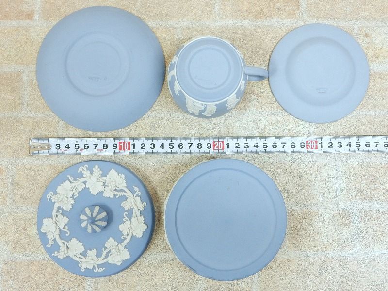 WEDGWOOD/ウェッジウッド ジャスパー 葡萄 小物入れ トリンケットボックス/カップ＆ソーサー etc 3点セット 【6357y1】_画像7