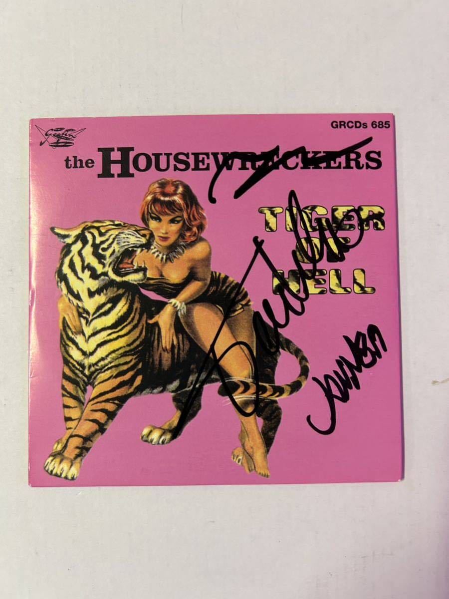 the HOUSEWRECKERS TIGER OF HELL'' maxi-single サイン入りレア 検ロカビリー 、ロックンロール、ブラックキャッツ、ストレイキャッツ_画像1