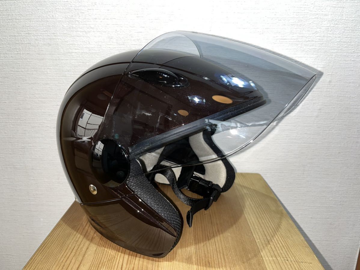 １円売切！ ほぼ未使用 ワイズギア Y's GEAR ジェットヘルメット S size 軽い 女性 子供 ブラウンメタリック Arai SHOEI OGK 等 検討の方も_画像6