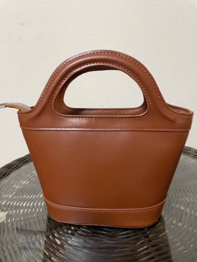【新品】コントラストカラー　ニッチデザインバッグ　ポータブルバケットバッグ