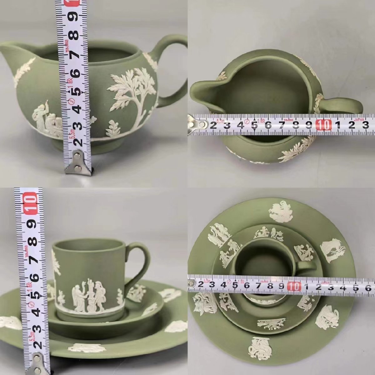 E0723A6 WEDGWOOD ウェッジウッド カップ&ソーサー 六客 ミルクタンク 花草天使 茶道具 珈琲道具 コーヒーの道具 杯 皿 西洋美術_画像10