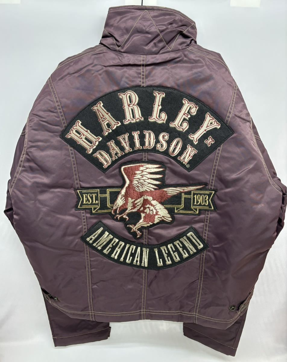 ⑥HARLEY DAVIDSON ジャケット　M　ナイロン　BRD ハーレーダビッドソン　ボルドー　ワイン_画像1