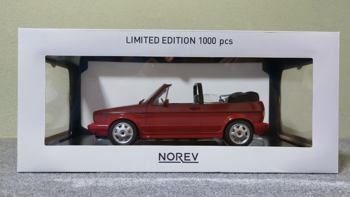 希少 ノレブ 1/18 VWゴルフ カブリオレ (152HK) 1992 レッド 188405の画像1