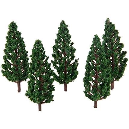 ジオラマ 樹木 モデルツリー 鉄道模型 木 樹木模型 鉄道 建築模型材料 松の木 箱庭 情景コレクションザ ミニチュア 50本セット 約78mm_画像1