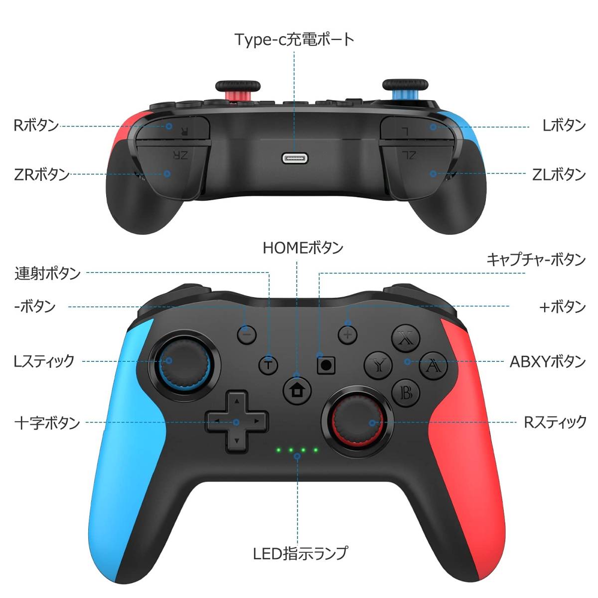 有機ELモデル対応 Gamiko スイッチコントローラー Switchコントローラー プロコン TURBO連射機能_画像6