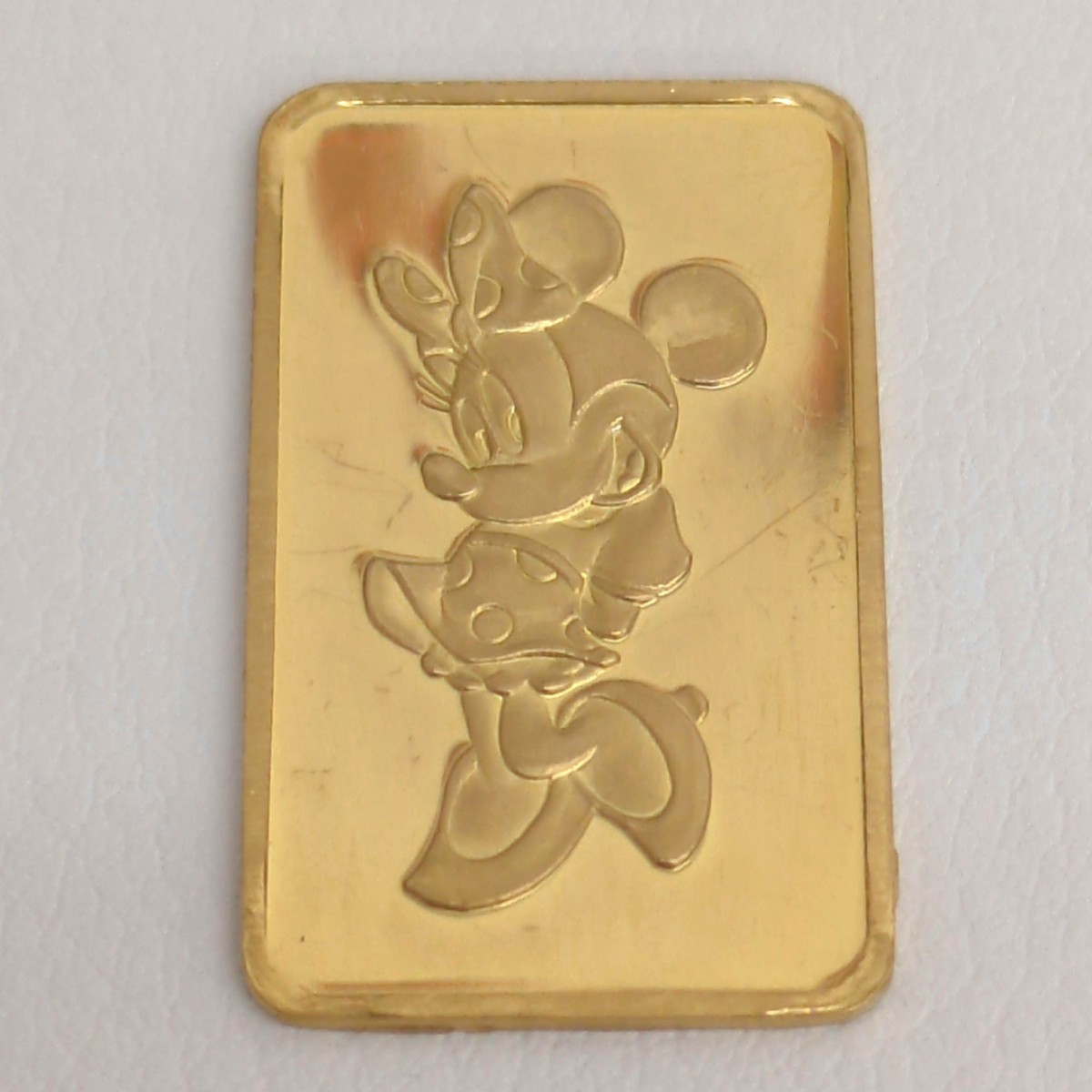 DISNEY ディズニー Minnie ミニー・マウス ゴールドプレート 3.5g 純金 K24 FINE GOLDの画像1