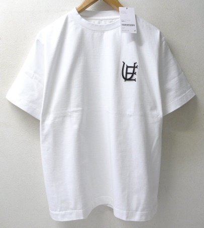 ◆uniform experiment fragment 新品タグ付き 23aw AUTHENTIC LOGO S/S WIDE TEE　ワッペン クルーネック Tシャツ 白 サイズ1 ue-232024_画像1