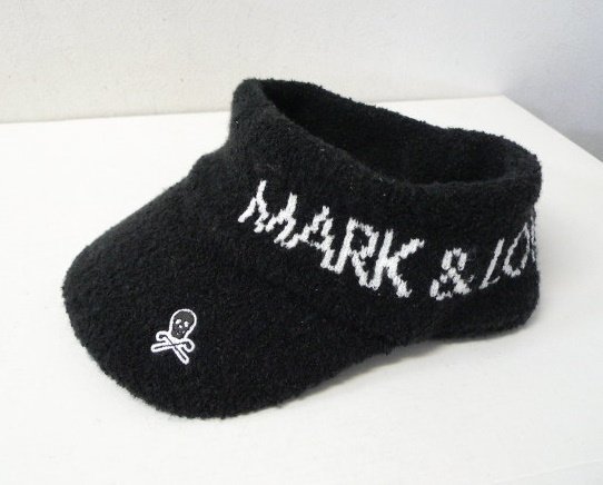◆MARK&LONA マークアンドロナ MLF-9C-FC19 ロゴデザイン ヘアバンド サンバイザー 帽子　キャップ 黒 サイズF_画像1
