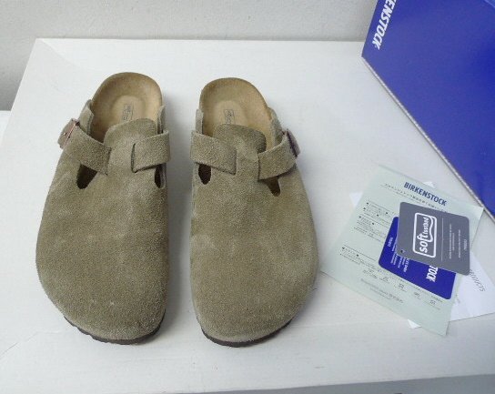 ◆国内正規 BIRKENSTOCK ビルケンシュトック 美品 25cm 人気カラー TAUPE トープ BOSTON BS ボストン スウェード サンダル サイズ39 箱付き_画像2