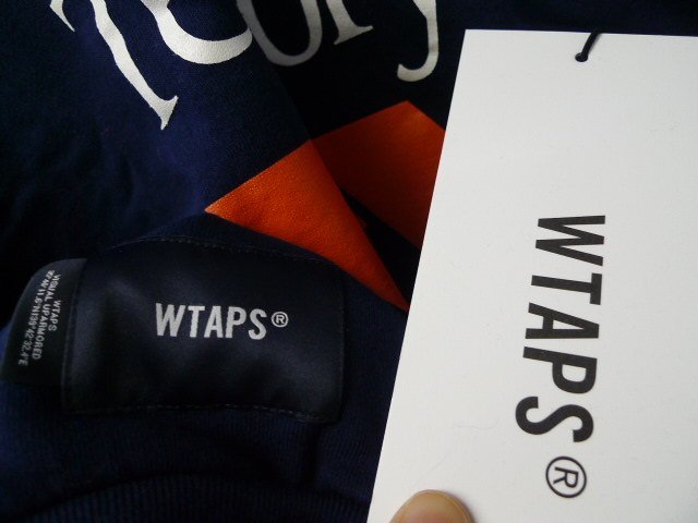 ◆WTAPS ダブルタップス 22AW 美品 タグ付 SWEATER/COTTON 222ATDT-CPM01S クルーネック スウェット ネイビー サイズ02 M_画像2