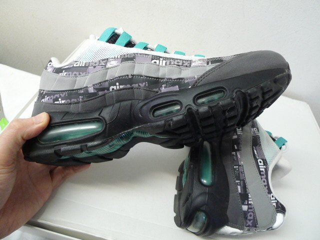 ◆NIKE AIR MAX 95 PRNT ナイキ エアマックス95 プリント ジェイド ブラック/クリア AQ0925-001 27.5cm 2018年製_画像8