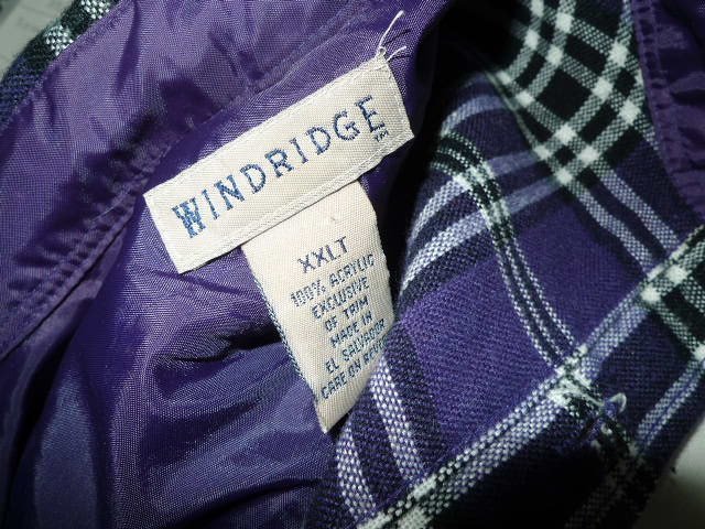 ◆WINDRIDGE ウィンドリッジ XXL 大きいサイズ 古着 ダブルポケット チェック ネルシャツ パープル系 サイズXXL 配色良好_画像3