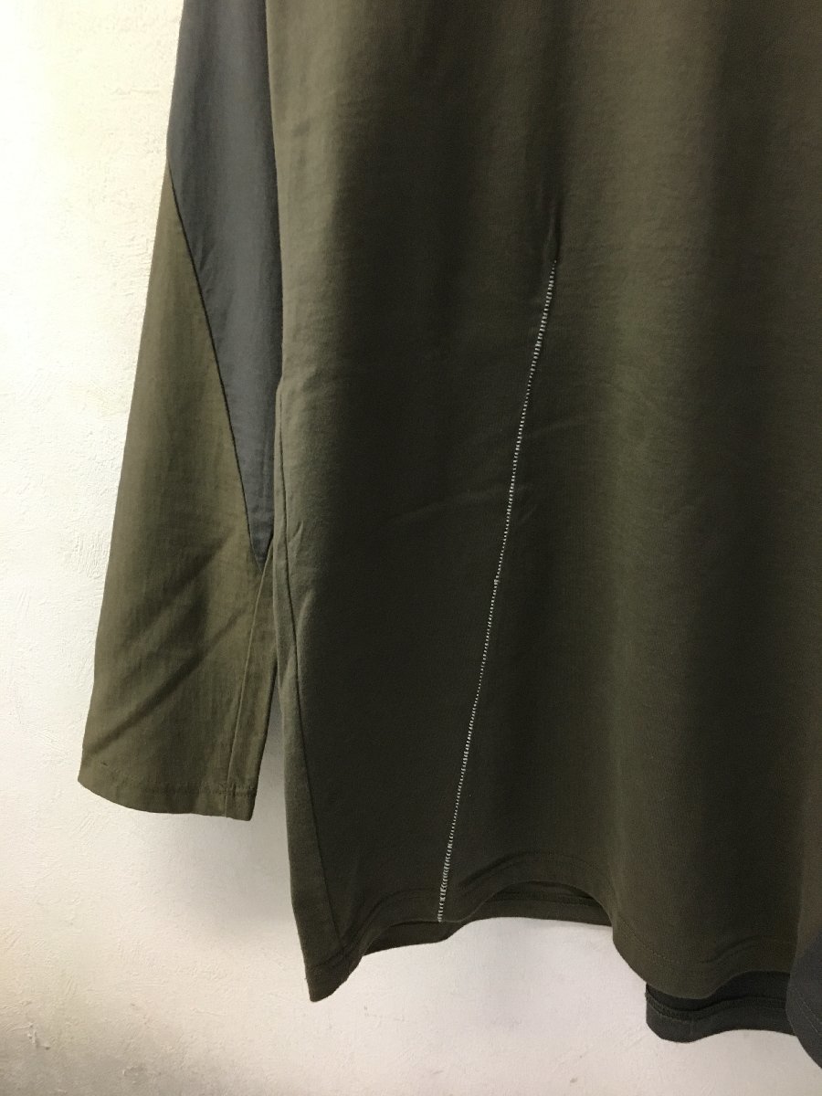 ◆RIP VAN WINKLE 20ss RW-203 TORNADO L/Sリップヴァンウインクル 切替デザイン カットソー ロンT Tシャツ カーキ サイズ4_画像3