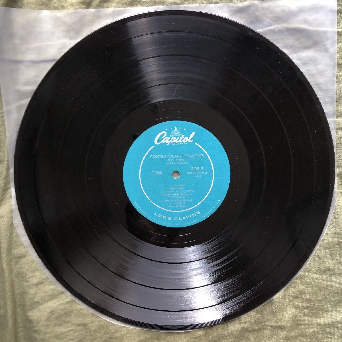 原信夫Collection 良盤 激レア 1955年 T-666 緑Label 米国 本国オリジナルリリース盤 Stan Kenton LPレコード Contemporary Concepts_画像9