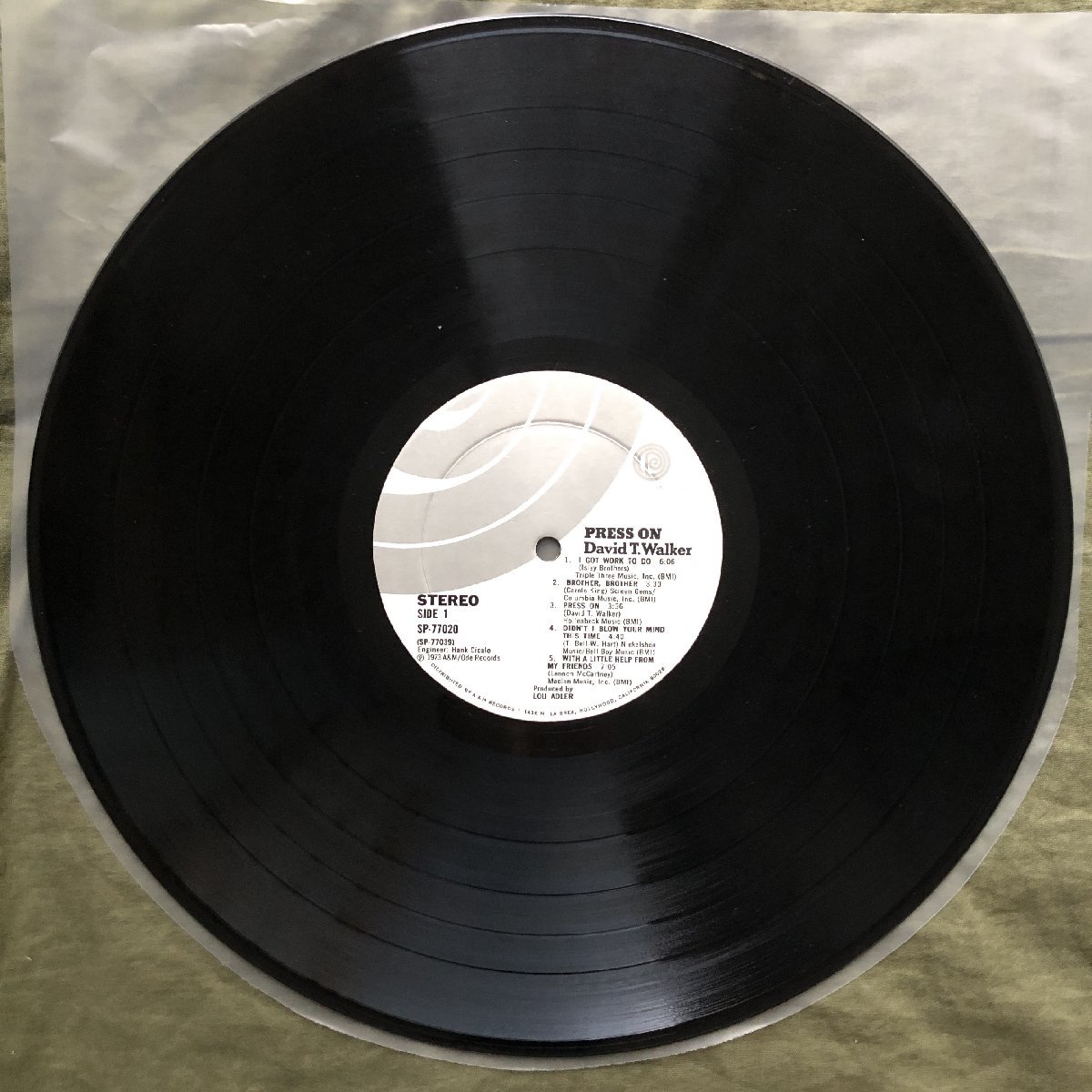 原信夫Collection 良盤 1973年 MR刻印 米国 本国初盤 David T. Walker LPレコード Press On: Harvey Mason, Ernie Watts,?Joe Sampleの画像7