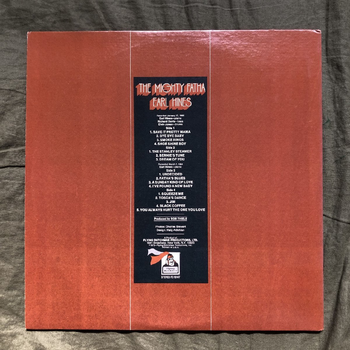 原信夫Collection 美盤 激レア 1973年 米国 本国オリジナル盤 Earl Hines 2枚組LPレコード The Mighty Fatha: Richard Davis, Elvin Jones_画像2