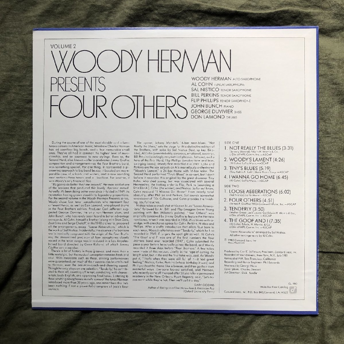 原信夫Collection 傷なし美盤 1982年 米国 本国初盤 Woody Herman LPレコード Presents Four Others Vol.2: Al Cohn, Sal Nistico_画像2