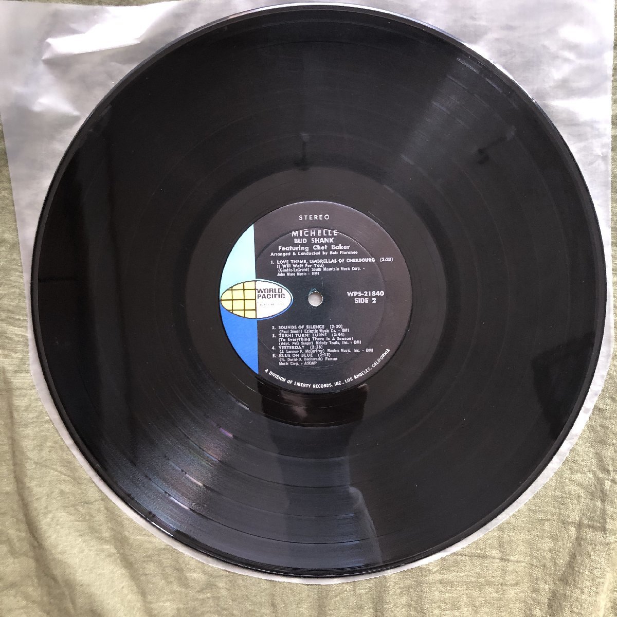 原信夫Collection 傷なし美盤 良ジャケ 激レア 1966年 米国 本国オリジナルリリース盤 Bud Shank LPレコード Michelle: Chet Baker_画像9