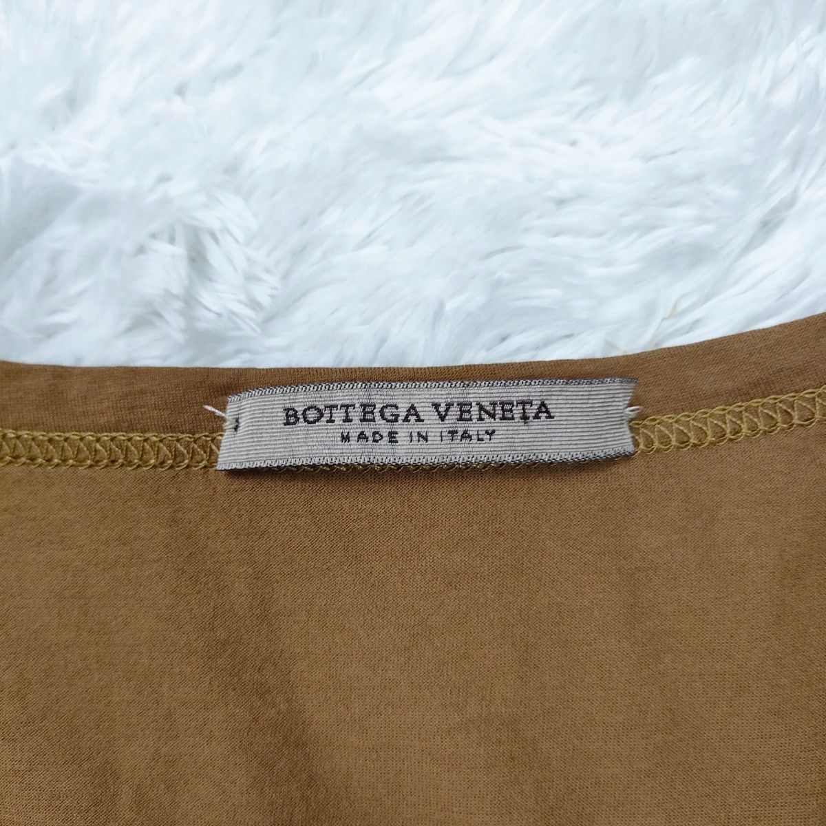 BOTTEGA VENETA ボッテガヴェネタ 半袖 Tシャツ アシンメトリー 非対称ブラウン ブルー 茶 青 50 コットン