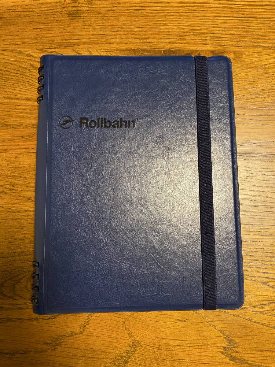 Rollbahn ロルバーン リングノート ポケット付きメモ メモ用紙追加入替、追加可能 ビジネス 紺 カバー付きの画像1
