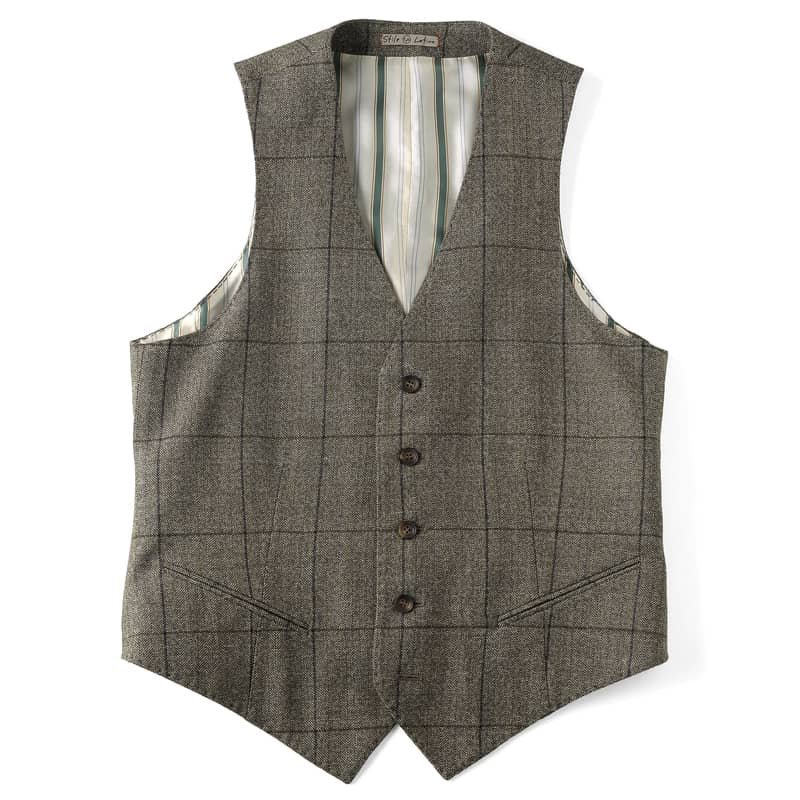 *[Stile Latino( stay rela Tino )/ spring summer / wool herringbone check pattern 3 piece 6B double-breasted suit (CARLO)][stl2250111-44]