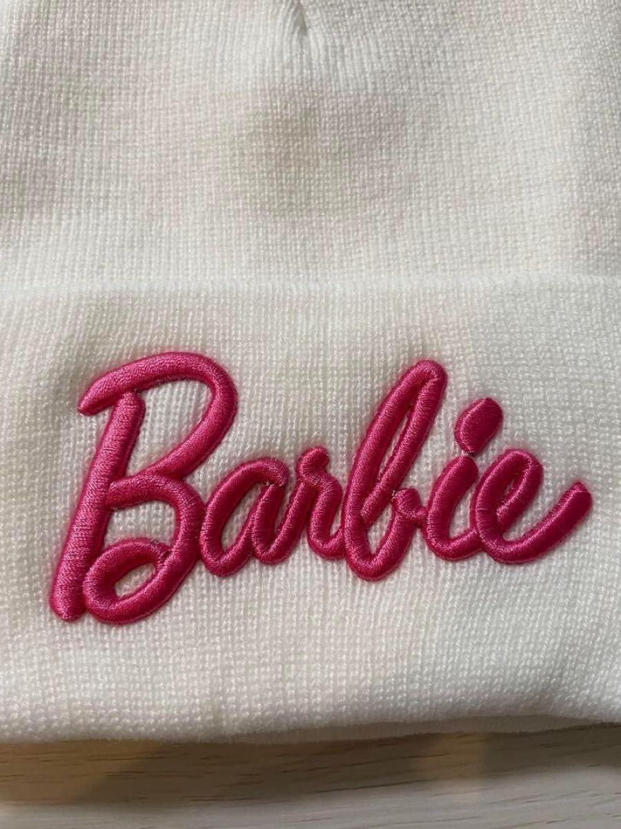 【SALE】 Barbie(バービー) ニット帽 ビーニー ニットキャップ ホワイト