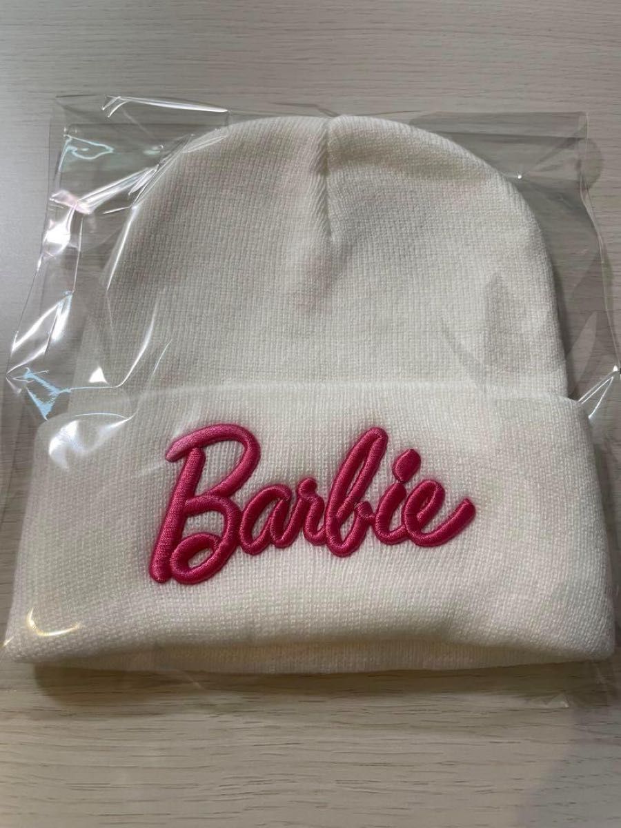 【SALE】 Barbie(バービー) ニット帽 ビーニー ニットキャップ ホワイト
