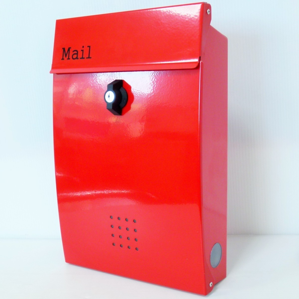 セール3月31日まで 郵便ポスト郵便受けおしゃれかわいい人気北欧メールボックス壁掛けプレミアムステンレスレッド赤色ポストpm135