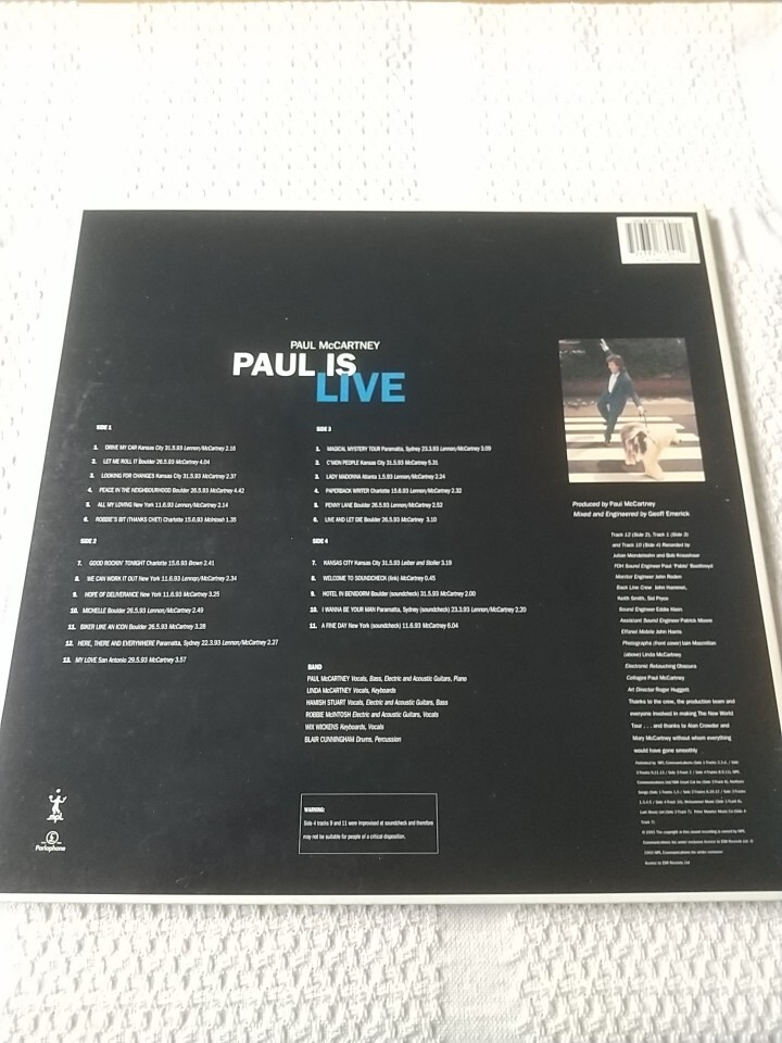 2LP　Paul McCartney　Paul Is Live　未使用　未再生　英盤　見開きジャケ　1993　ポール・マッカートニー_画像3