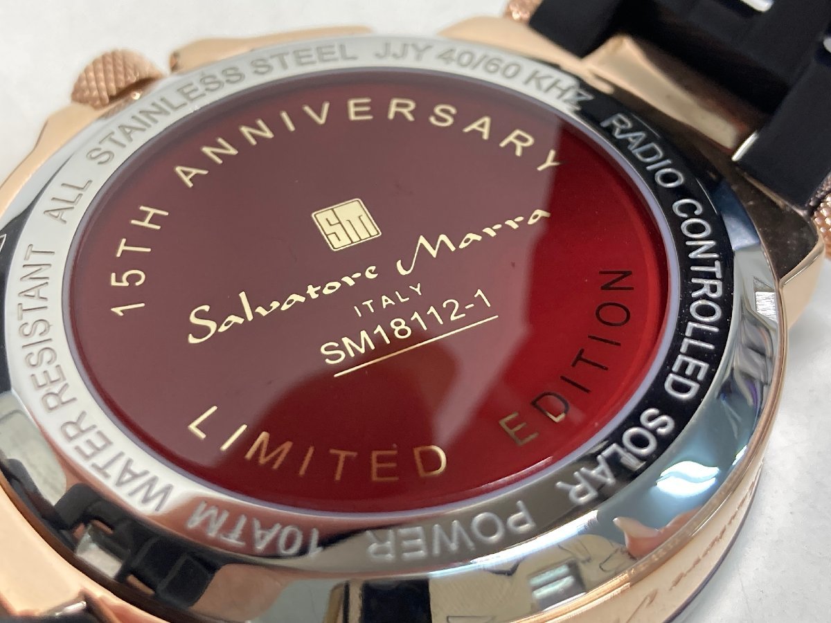 【★10-4350】■中古■Salvatore Marra サルバトーレマーラ SM18112-1 電波ソーラー機能搭載 15周年記念モデル 腕時計 付属品有 （9113）_画像9