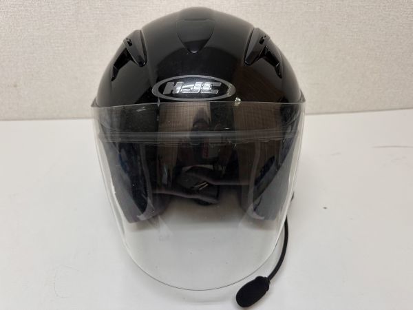 Y311-T23-442 HJC フルフェイス ヘルメット Mサイズ Bluetoothマイク搭載 S+com ブラック 取扱説明書付き 現状品_画像2
