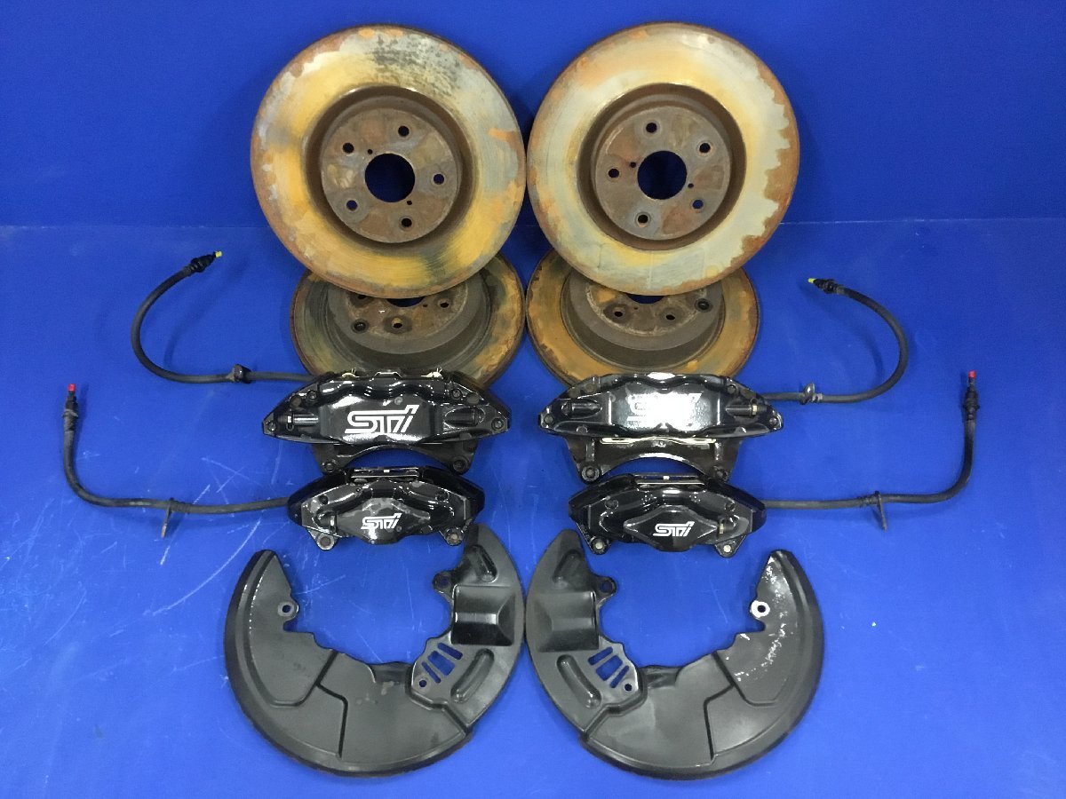 １円スタート！スバル GRB インプレッサ STi Brembo 4POT 2POT PCD114.3 キャリパー ローター セット 1台分     2400293 2J2-4 城の画像1