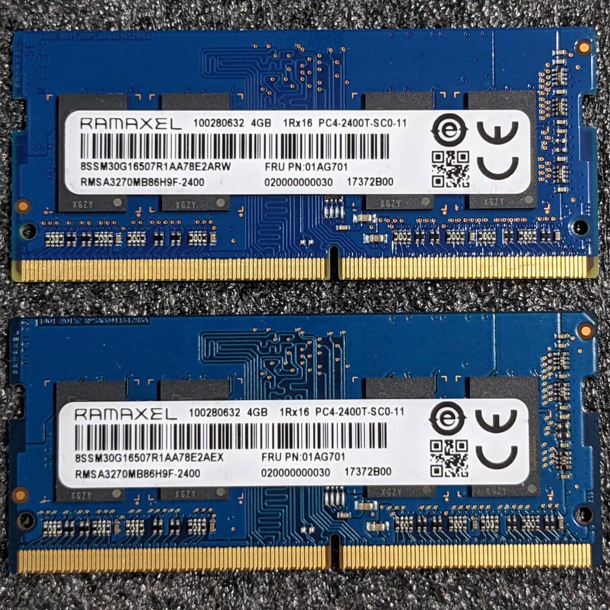【中古】DDR4 SODIMM 8GB(4GB2枚組) RAMAXEL RMSA3270MB86H9F-2400 [DDR4-2400 PC4-19200]の画像1