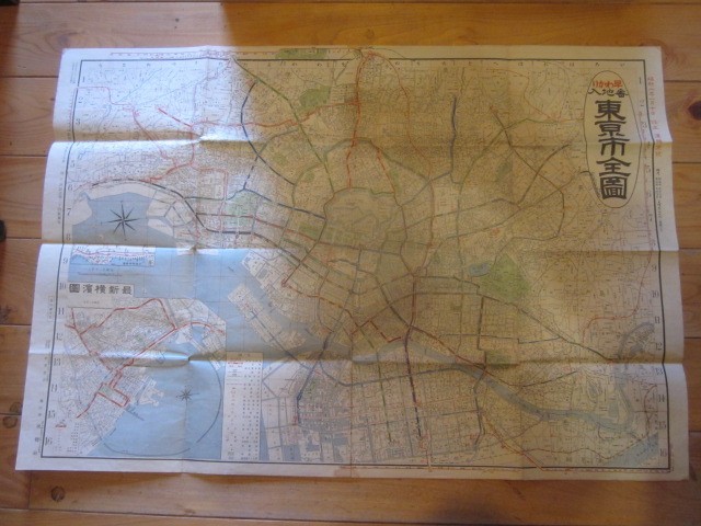古地図　東京市全図　早わかり番地入　　◆　昭和２年　◆　　_画像1