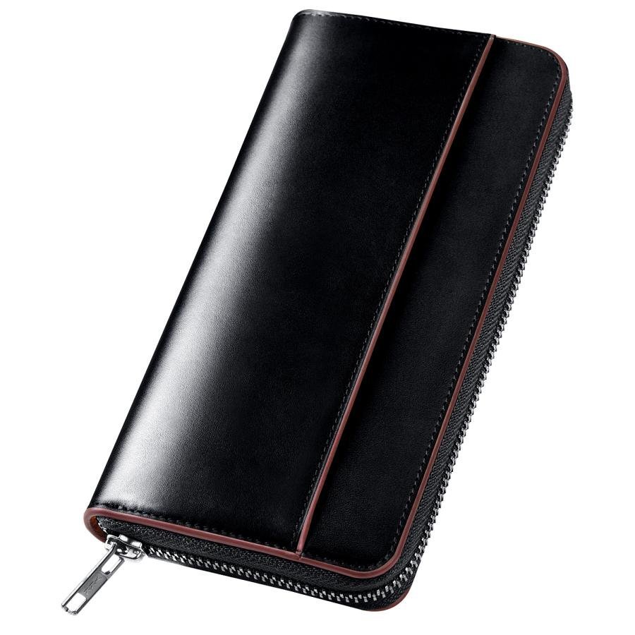  Tochigi leather long wallet QB-LMLL-BK fine quality leather purse original leather purse YKK made fastener long wallet change purse . lady's men's gift sack attaching present bla