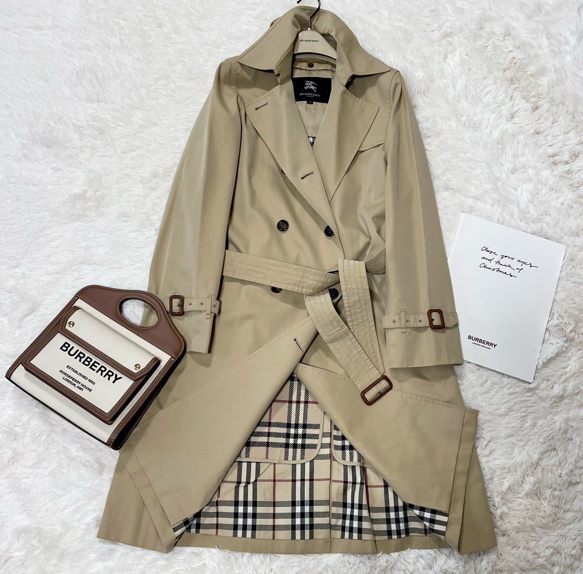 大きいサイズ 美品 バーバリー BURBERRY バーバリーロンドン トレンチコート スプリングコート ロング ウールライナー付き ノバチェック 40_画像4