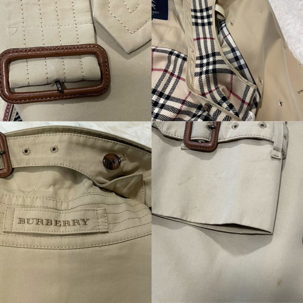 大きいサイズ 美品 バーバリー BURBERRY バーバリーロンドン トレンチコート スプリングコート ロング ウールライナー付き ノバチェック 40_画像9