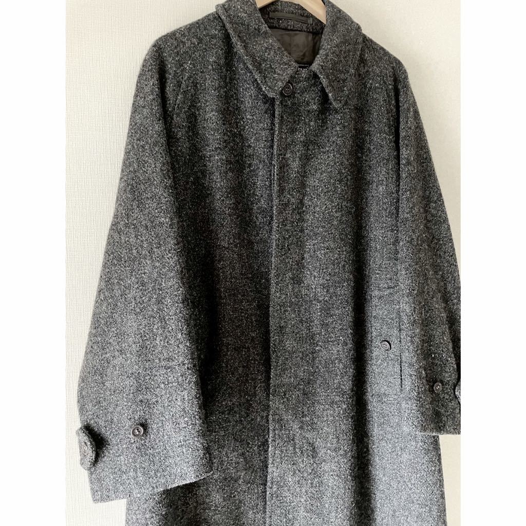 Vintage Burberry × Harris Tweed 一枚袖 ステンカラーコート ミントコンディション バーバリー ハリスツイード ウール サイズ50_画像1