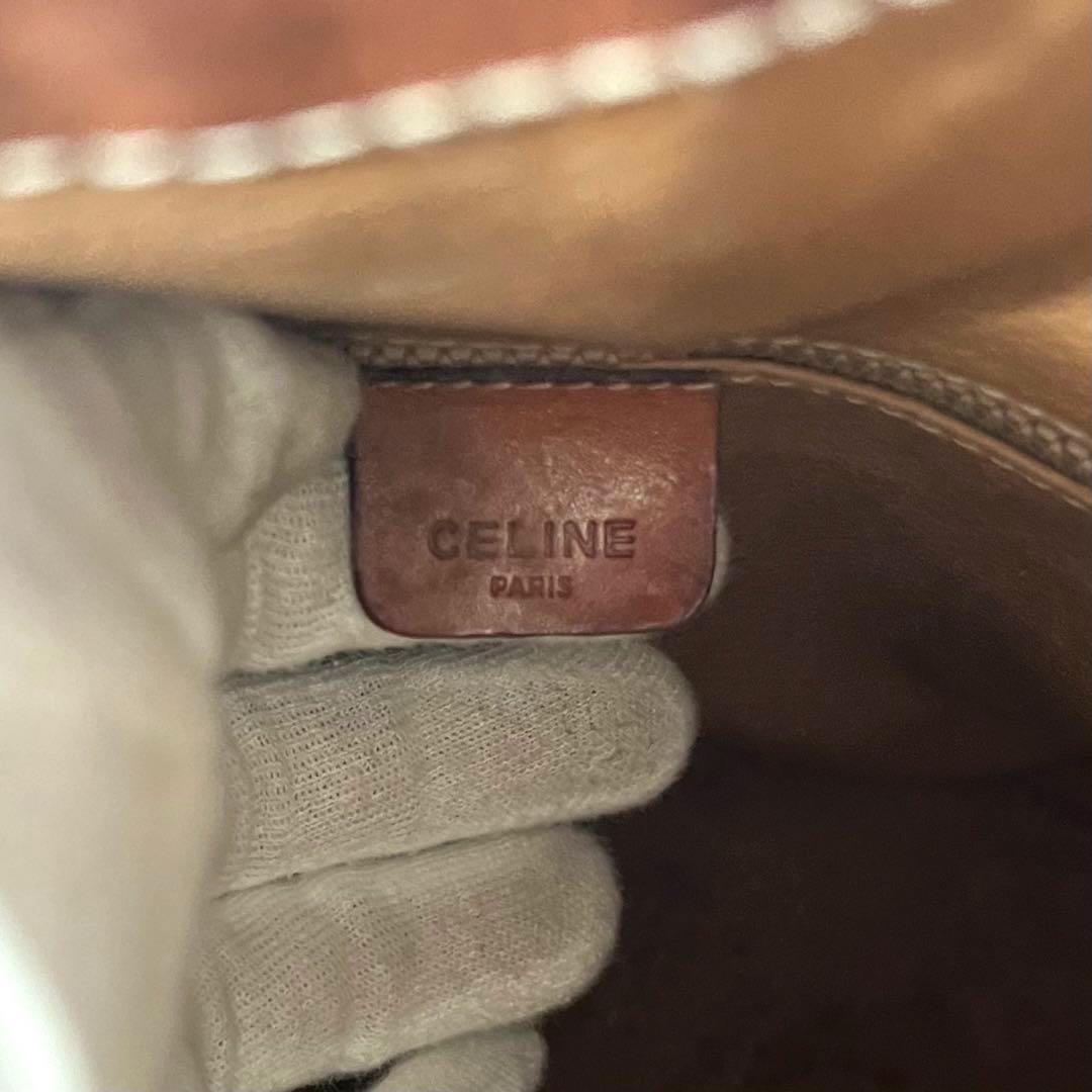 ★良品★CELINE　セリーヌ　ショルダーバッグ　巾着　マカダム　トリオンフ　pvc レザー_画像8