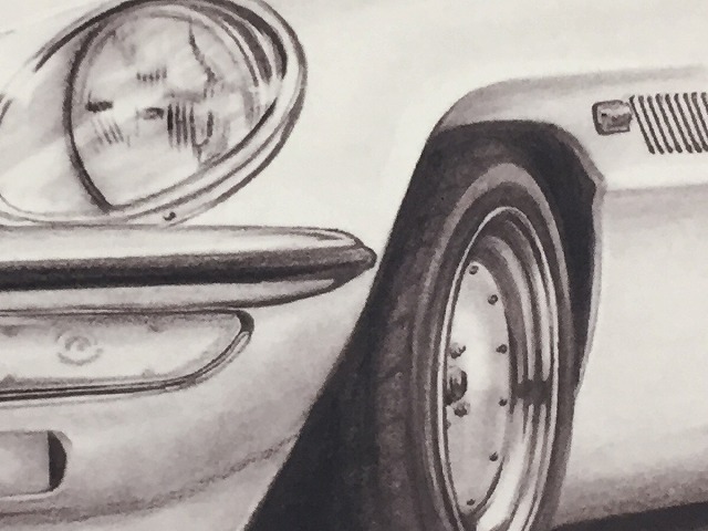  Mazda MAZDA Cosmo Sport [ pencil sketch ] famous car old car illustration A4 size amount attaching autographed 