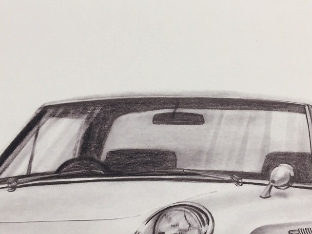  Mazda MAZDA Cosmo Sport [ pencil sketch ] famous car old car illustration A4 size amount attaching autographed 