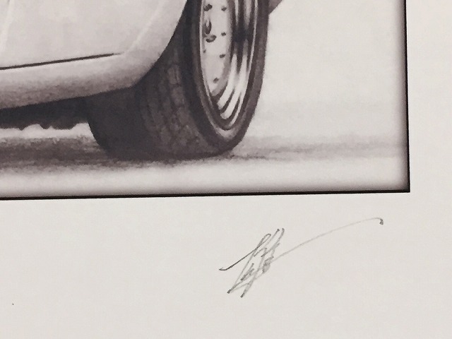  Mazda MAZDA Cosmo Sport [ pencil sketch ] famous car old car illustration A4 size amount attaching autographed 