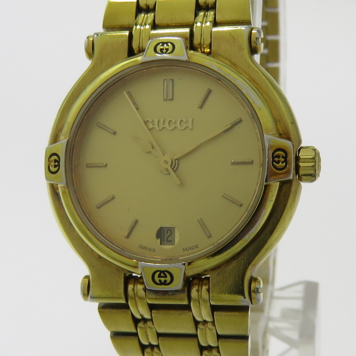 【中古】GUCCI 腕時計 クオーツ GP ゴールド文字盤 9200L_画像1