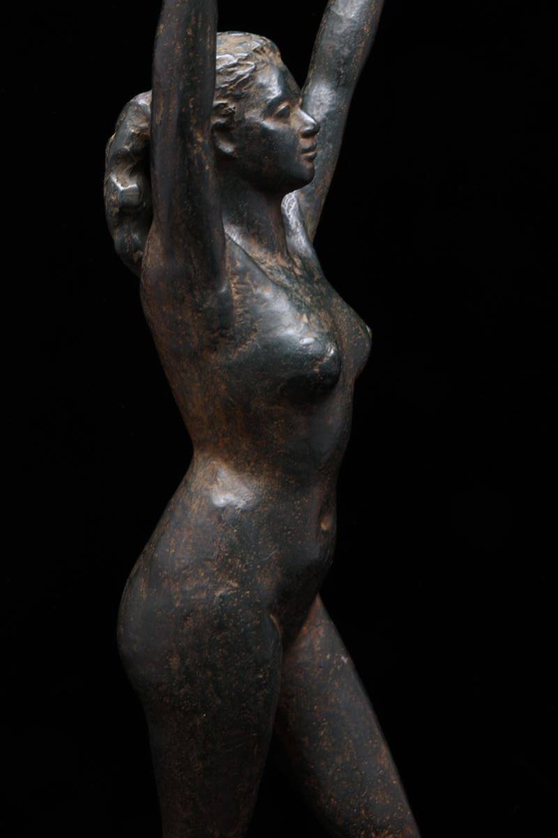 渡辺徹 ブロンズ　裸婦像　牧神の春 共箱付き　彫刻　オブジェ　置物　銅像　女　置物 彫刻家 ブロンズ像 1972年　限定品_画像3
