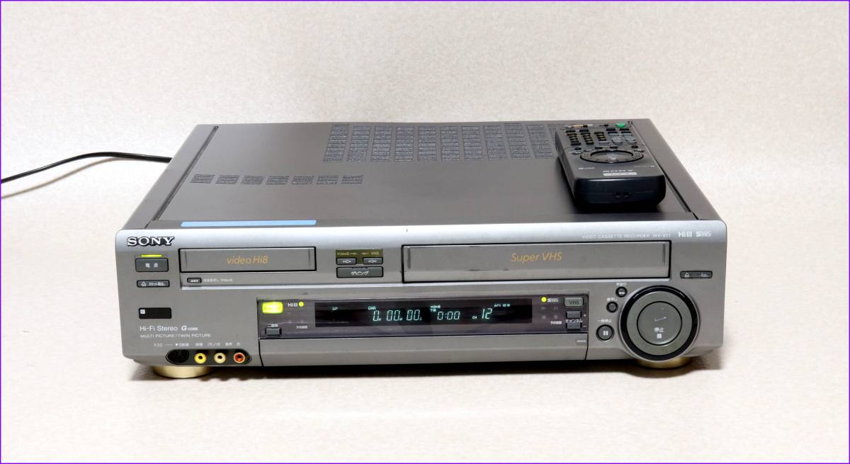 SONY Hi8/S-VHS Wデッキ 【 WV-ST1 】 代用リモコンCD版説保証付完動品_画像1