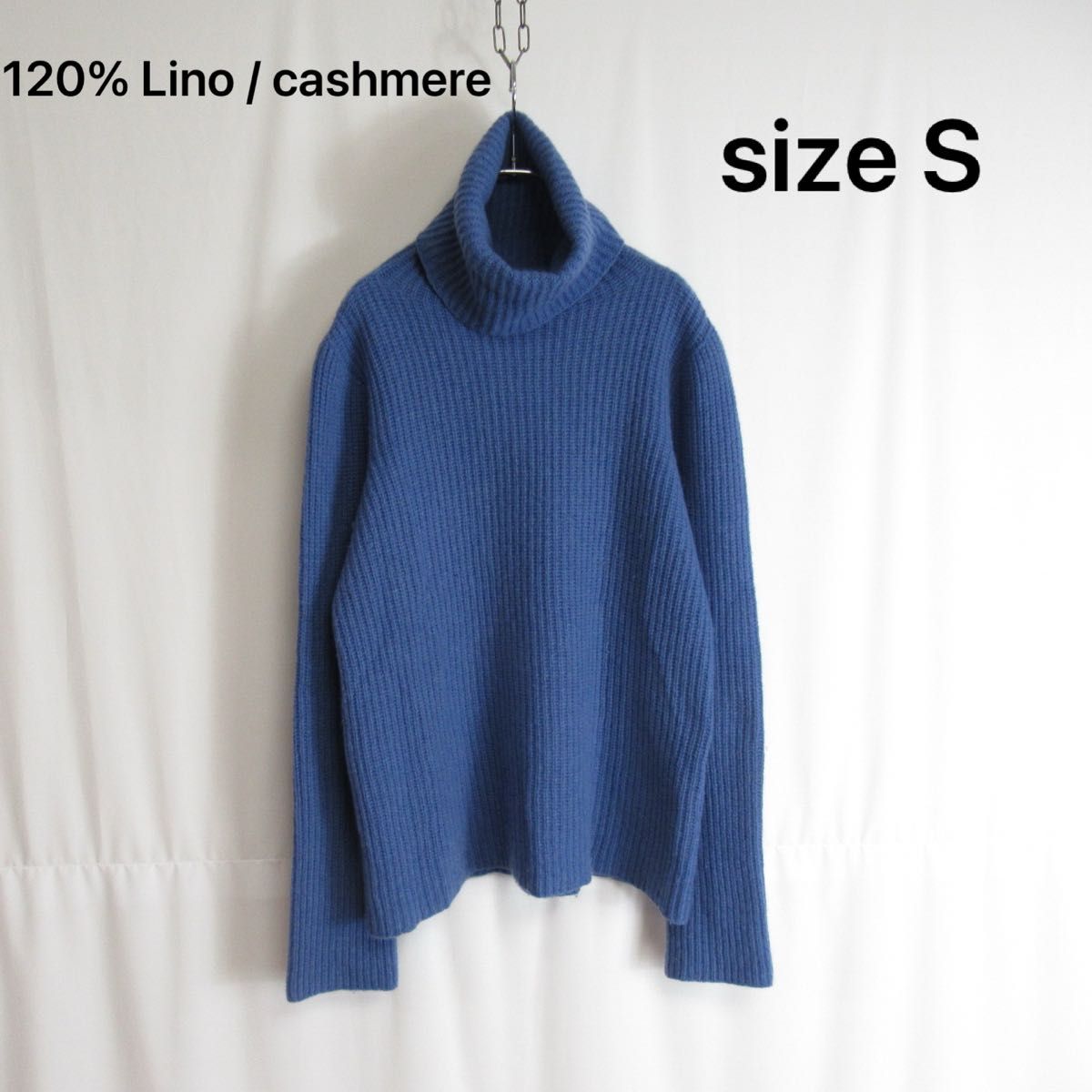 120% Lino / cashmere タートルネック ニット セーター Sサイズ レディース プルオーバー カシミヤ ウール