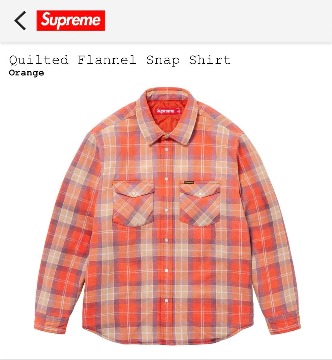 Supreme Quilted Flannel Snap Shirt Orange Msize