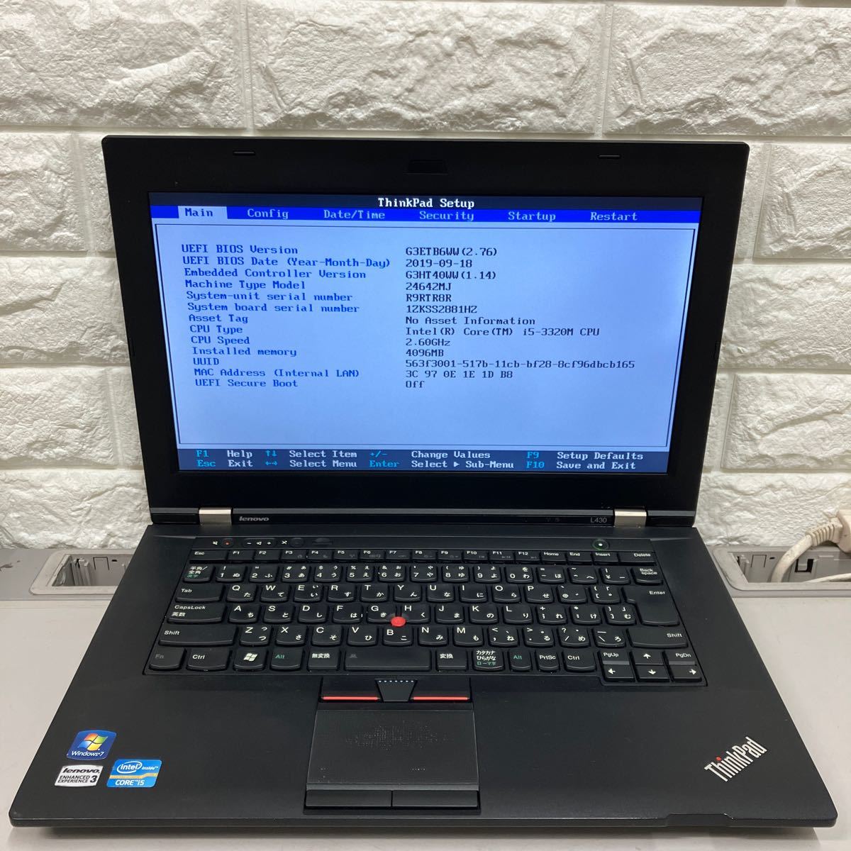 M197 Lenovo ThinkPad L430 Core i5 3320M 4GB_画像9