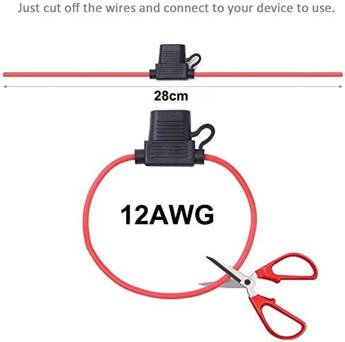 GTIWUNG ヒューズホルダー 12AWG 10個 高耐久 インライン ATC/ATO 平型 ミニ平型 低背 防水防塵 32V _画像2